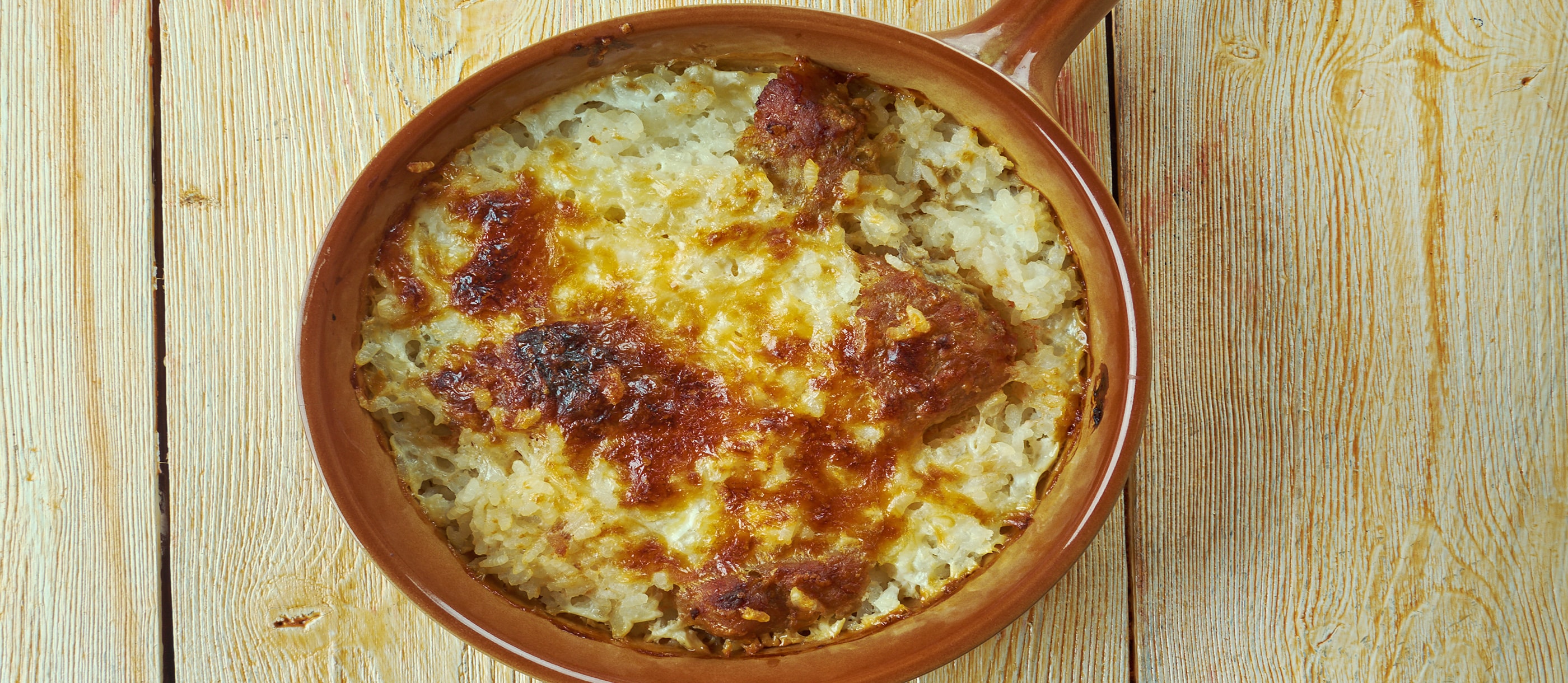 Запеченный рис с курицей по албански