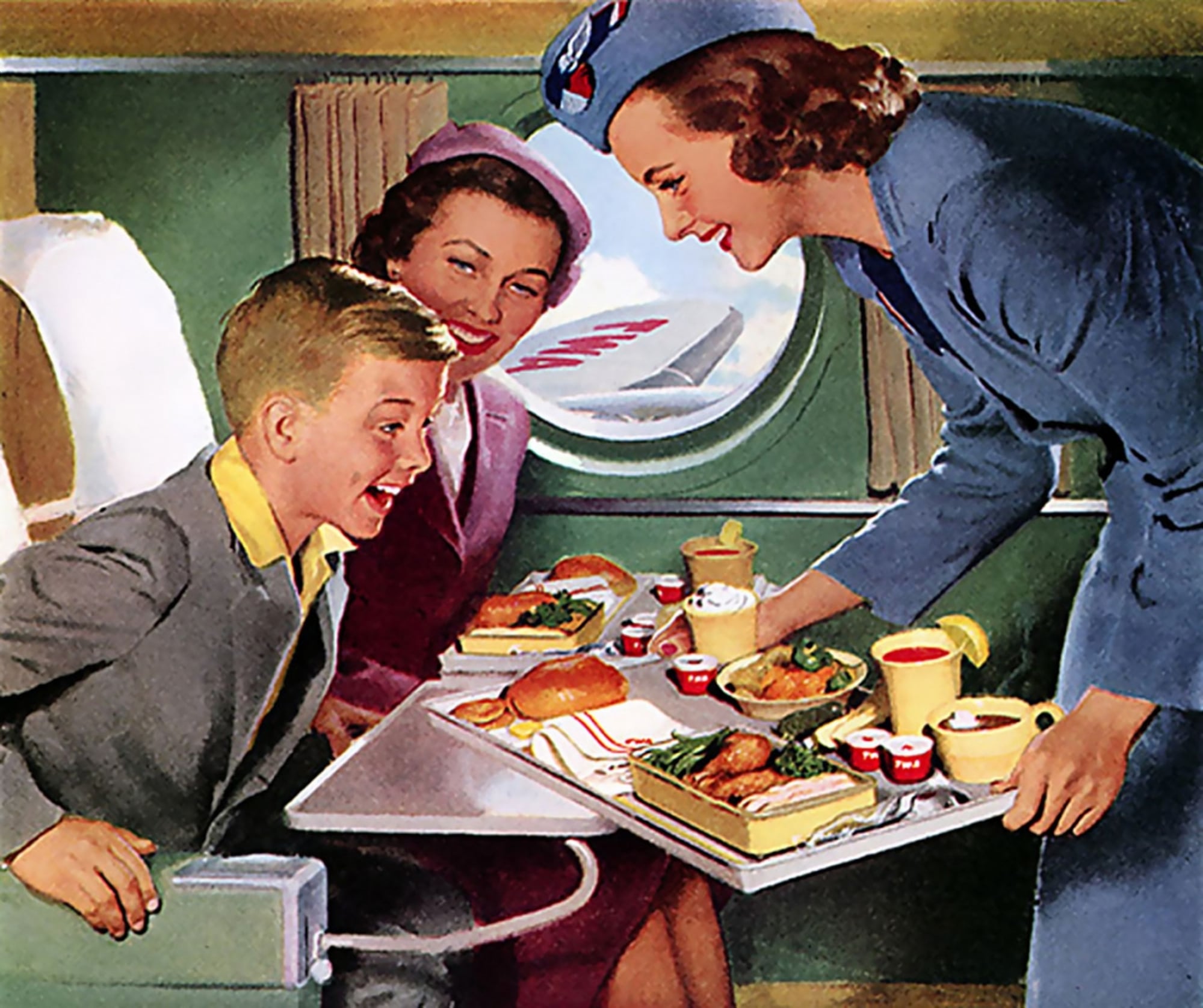 Что ел советский человек. Стюардесса с едой. Еда в самолете. Обед в самолете. Питание на борту самолета со стюардессой.