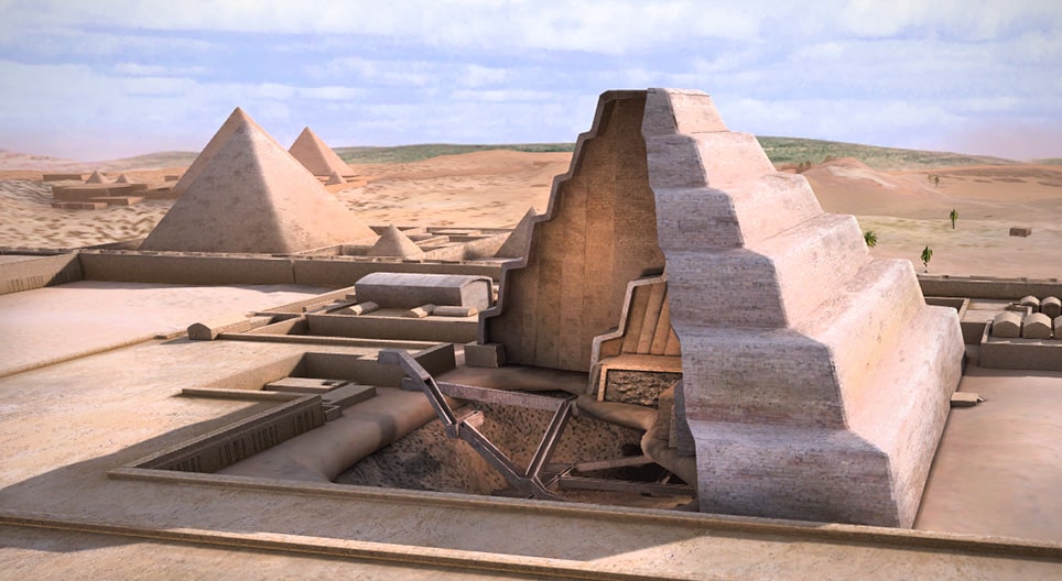Пирамида Джосера в разрезе