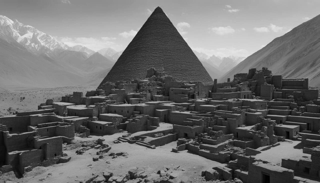 Древний город в горах Памира с непривычной пирамидой