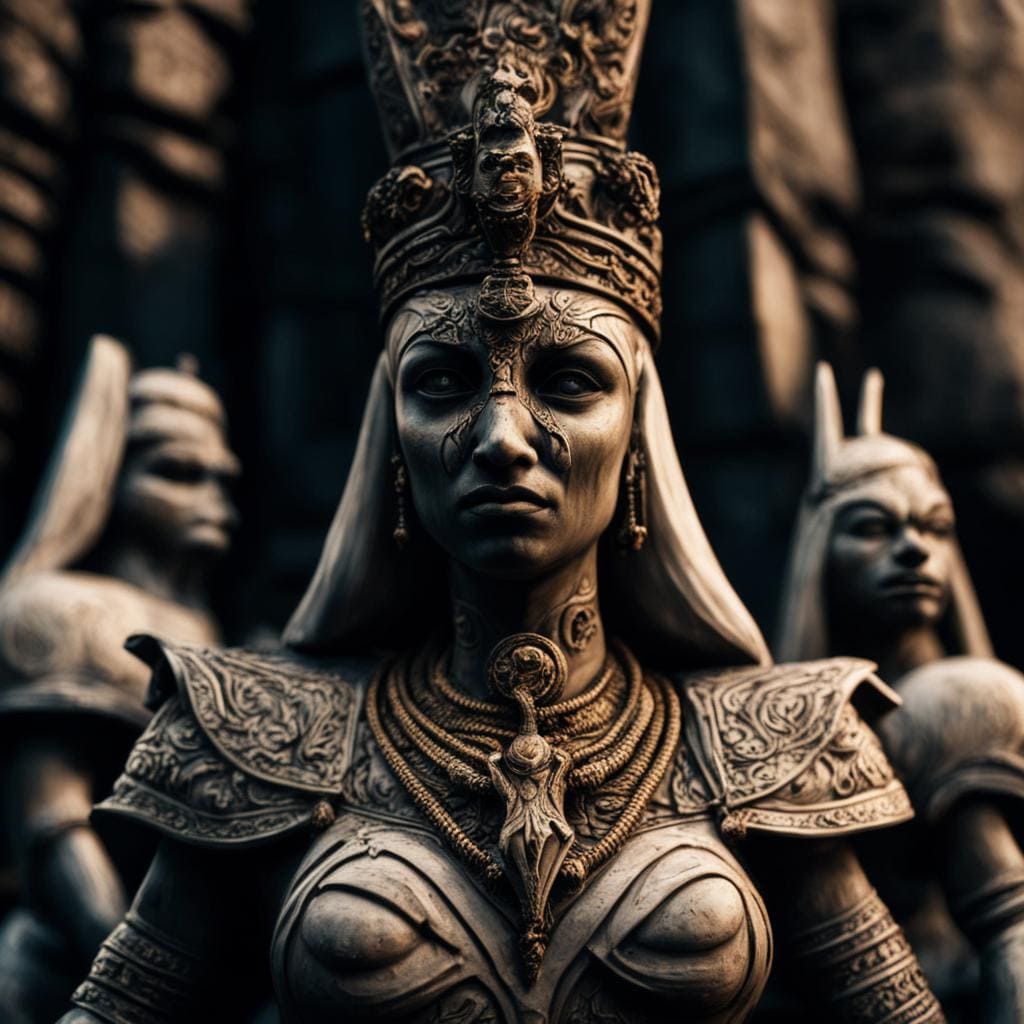 Необычное изображение женщины богини